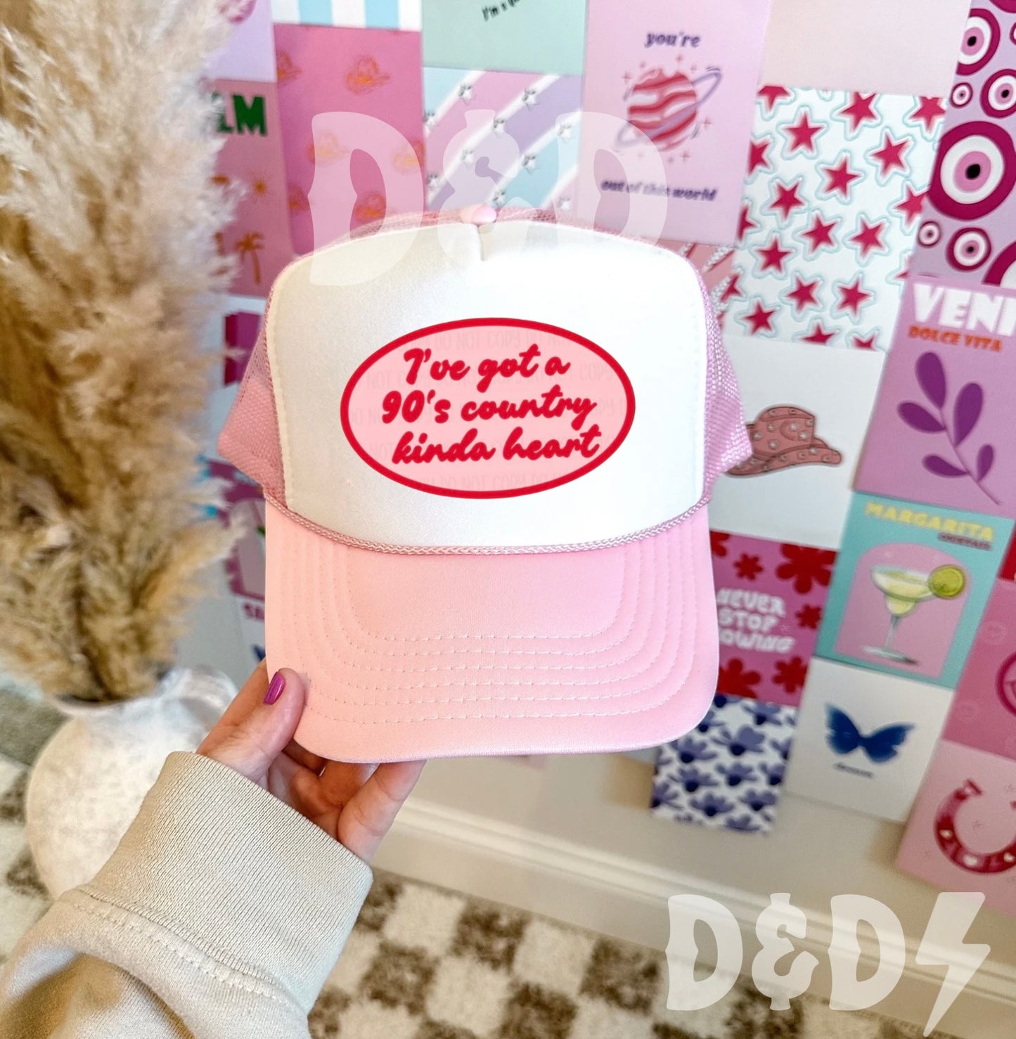 I've Got A 90's Country Kinda Heart Trucker Hat, Western Valentines Hat