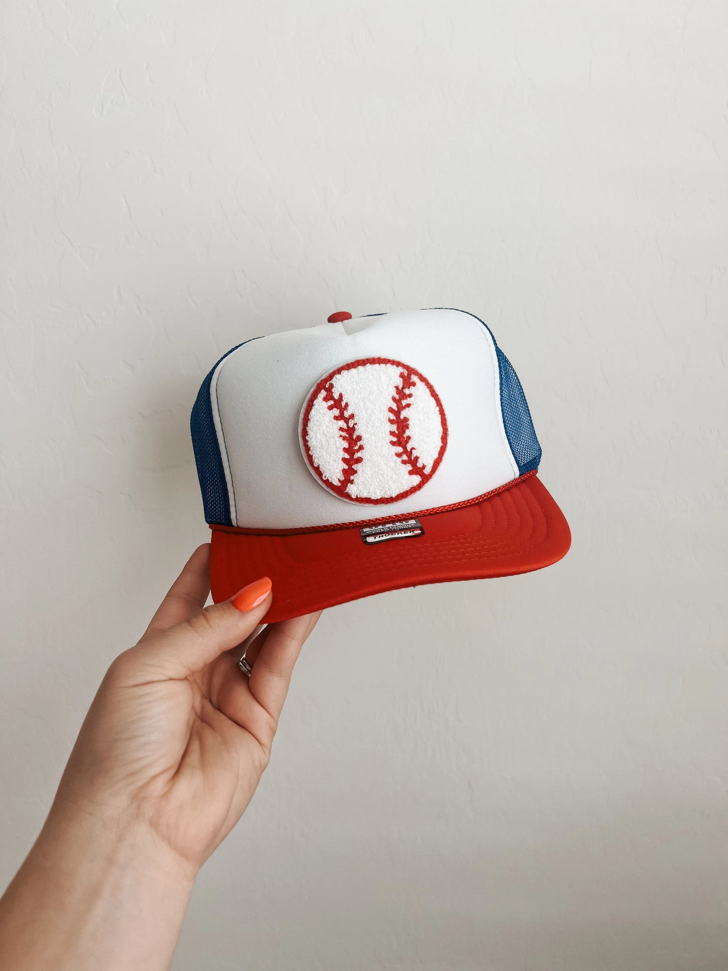Baseball Trucker Patch Hat, Iron Patches, Trucker Hat, Spring Training Trucker Hat, Woman’s Trucker Hat, Woman’s Baseball Hat With Patches