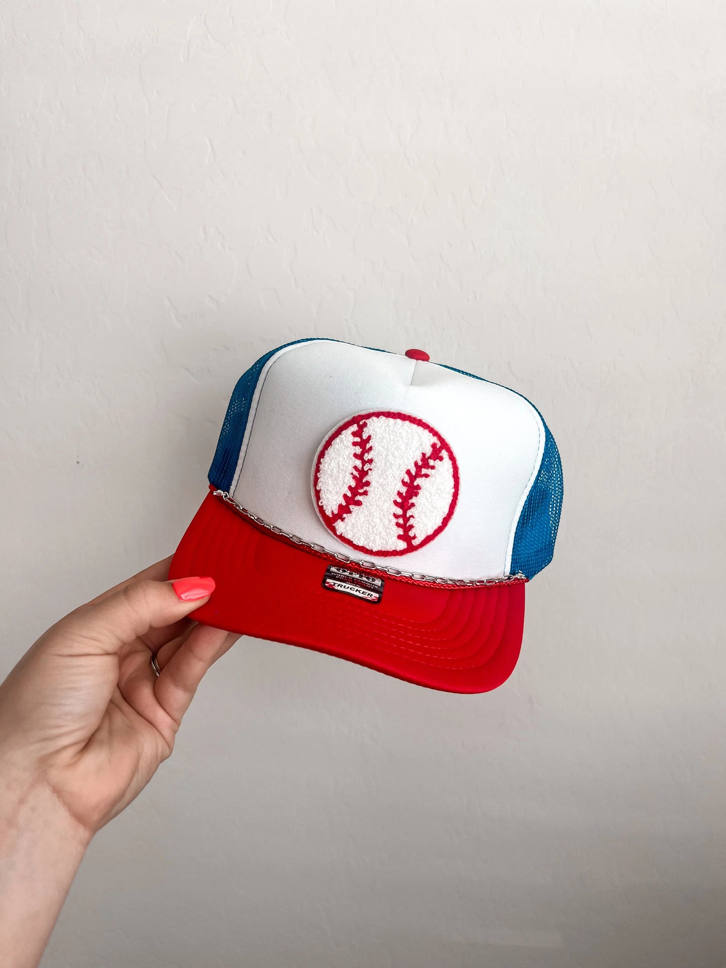 Baseball Trucker Patch Hat, Iron Patches, Trucker Hat, Spring Training Trucker Hat, Woman’s Trucker Hat, Woman’s Baseball Hat With Patches