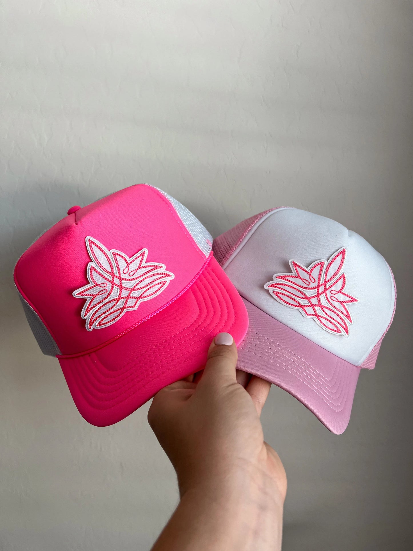 Cowboy Embroidered Boot Stitch Pattern Trucker Patch Hat, Iron Patches, Trucker Hat, Cowgirl Trucker Hat, Woman’s Trucker Hat