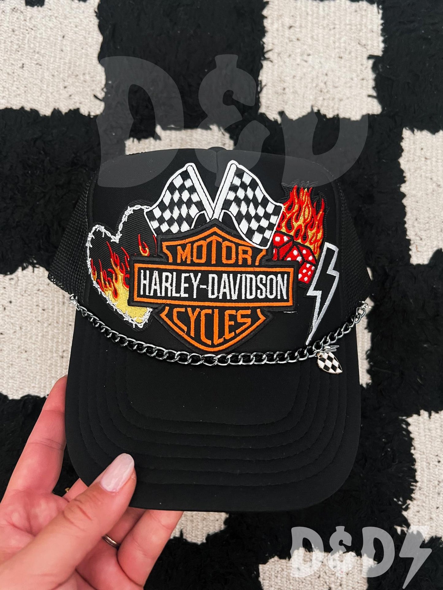 Biker Trucker Patch Hat, Iron Patches, Trucker Hat, Cowgirl Trucker Hat, Woman’s Trucker Hat, Camo Trucker Hat With Patches