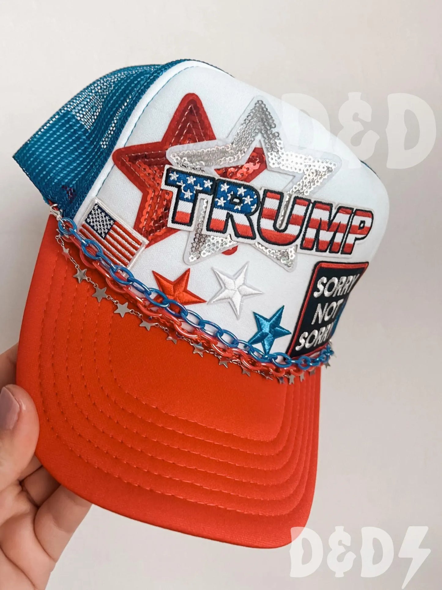 Trump USA Trucker Patch Hat, Iron Patches, Trucker Hat, MAGA Trucker Hat, Woman’s Trucker Hat, Camo Trucker Hat With Patches