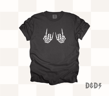 Rock On Skull Hand Shirt & Crewneck