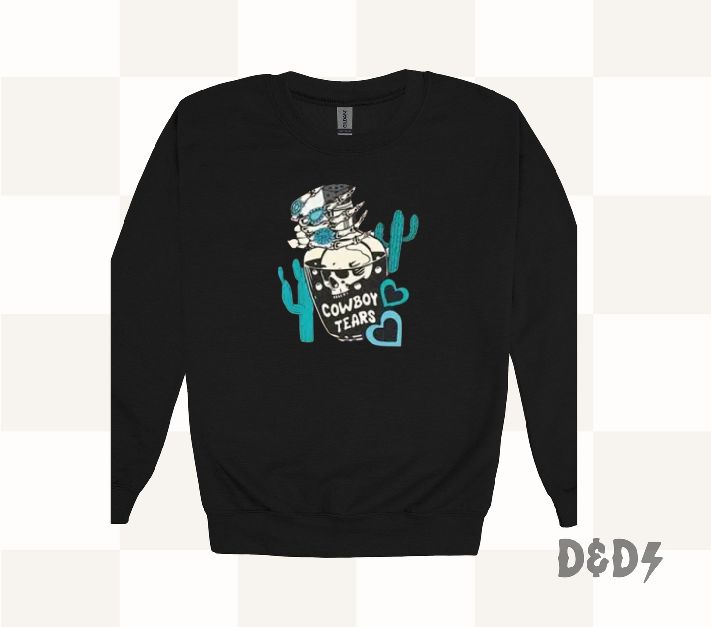 Western Cowboy Tears Shirt & Crewneck