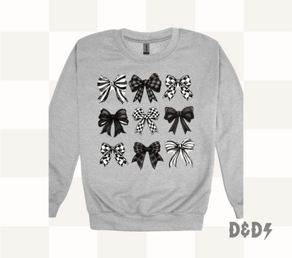 Checkered Bow Shirt & Crewneck