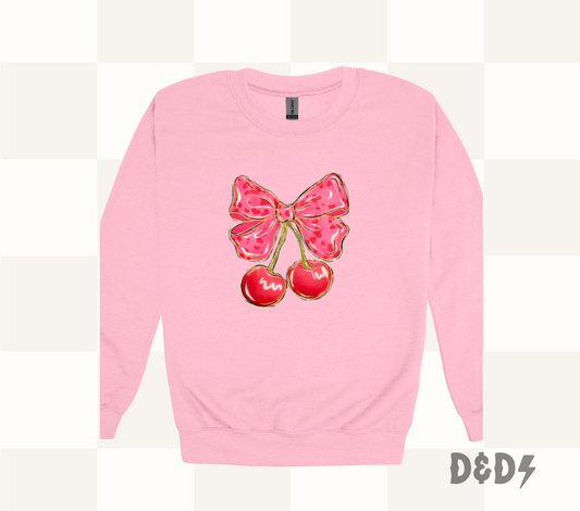 Cherry Bow Shirt & Crewneck