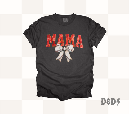 Baseball Mama Bow Shirt & Crewneck