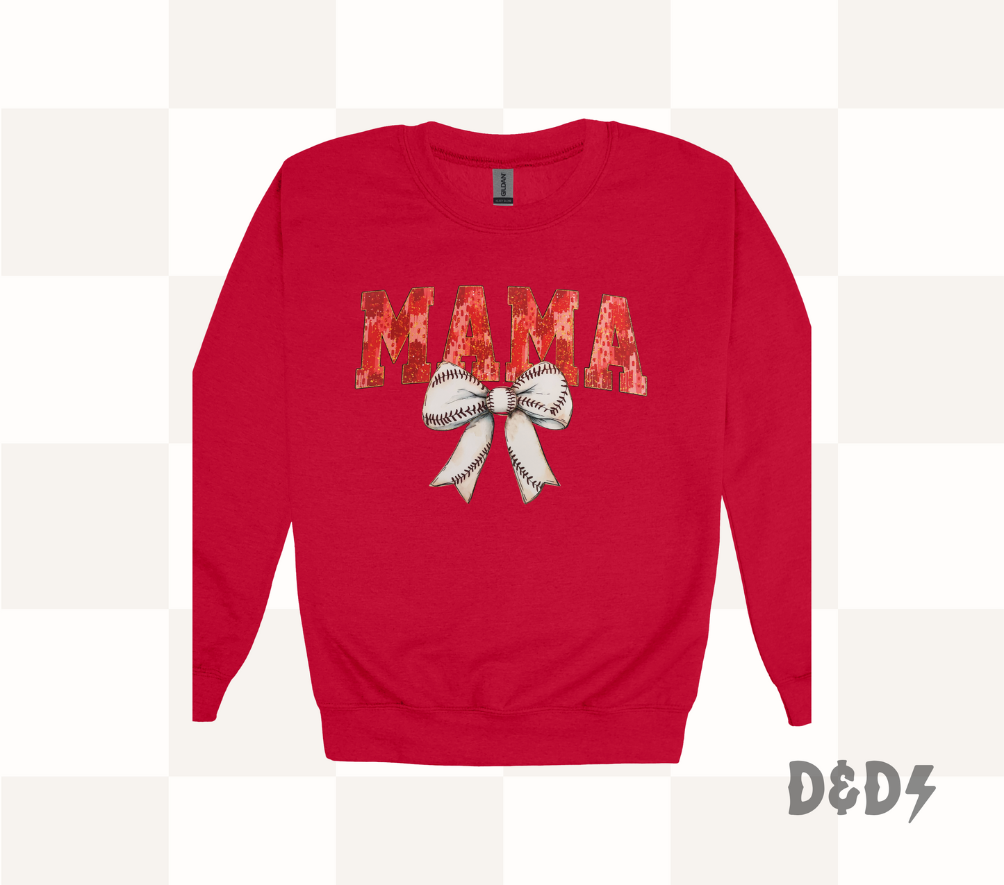 Baseball Mama Bow Shirt & Crewneck