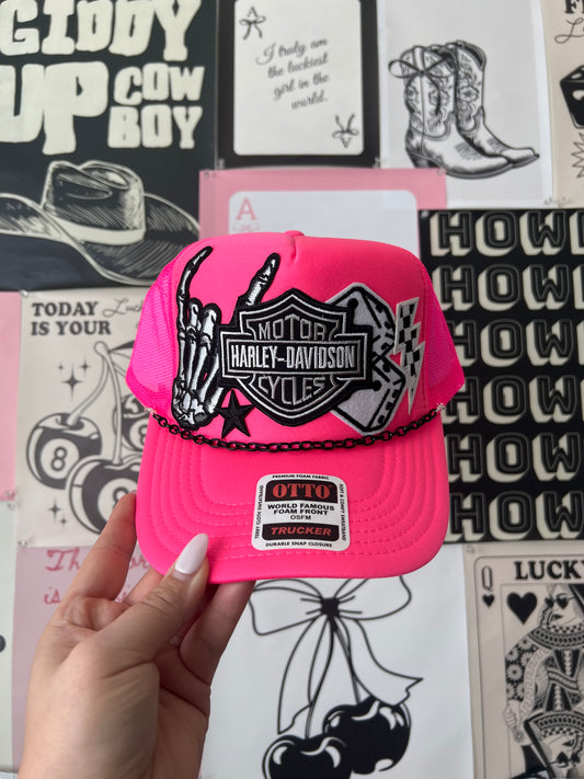 Neon Harley Trucker Hat