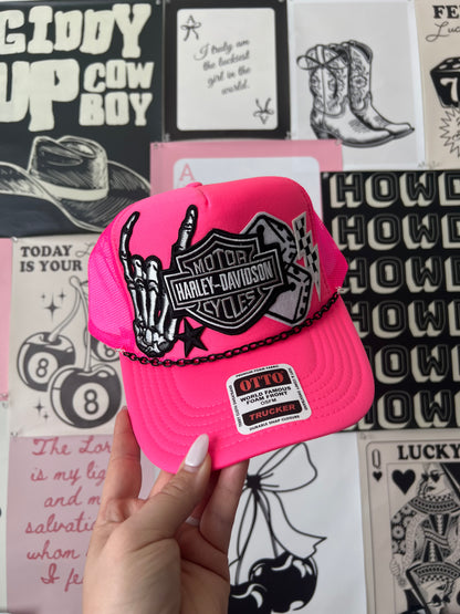 Neon Harley Trucker Hat