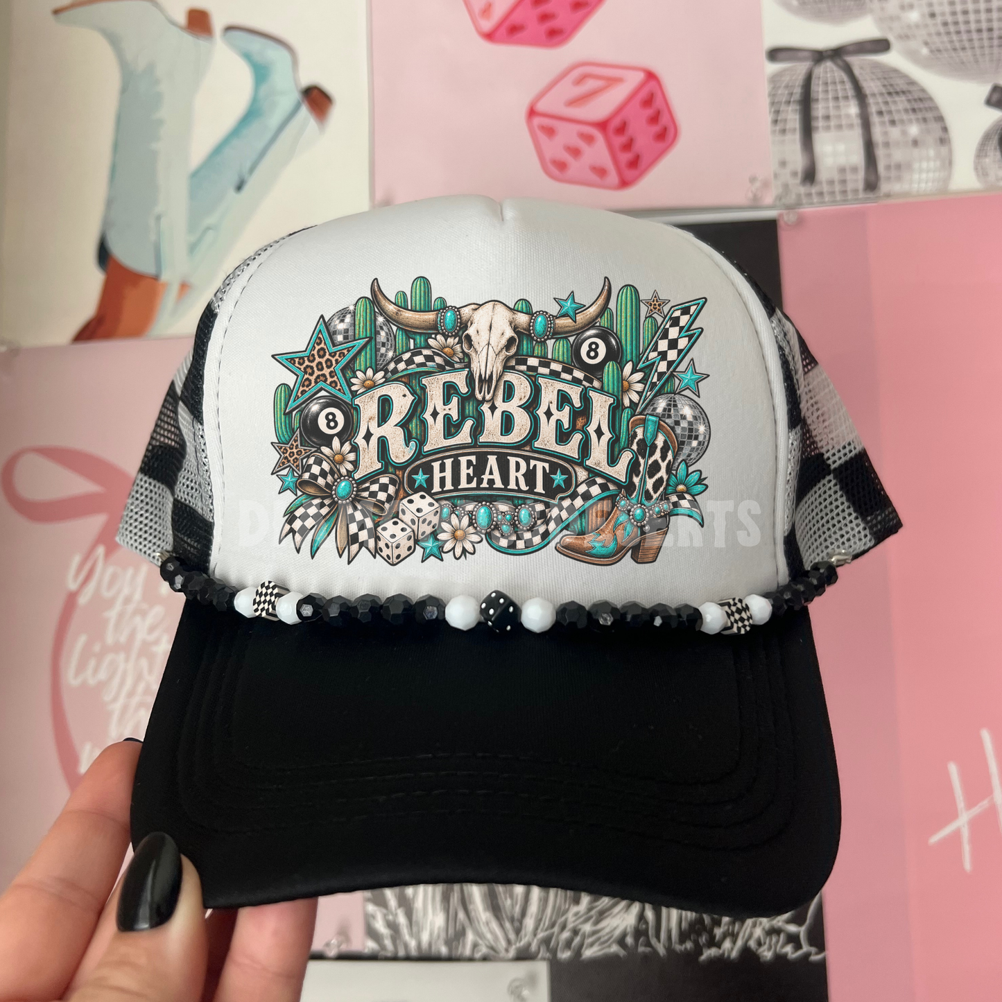 Rebel Heart Hat DTF Transfer