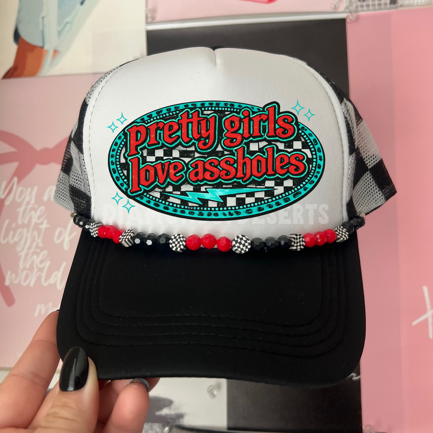 Pretty Girls Love Aholes Hat DTF Transfer