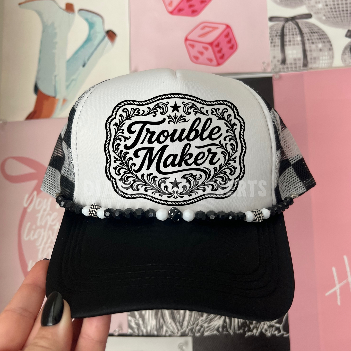Trouble Maker Hat DTF Transfer
