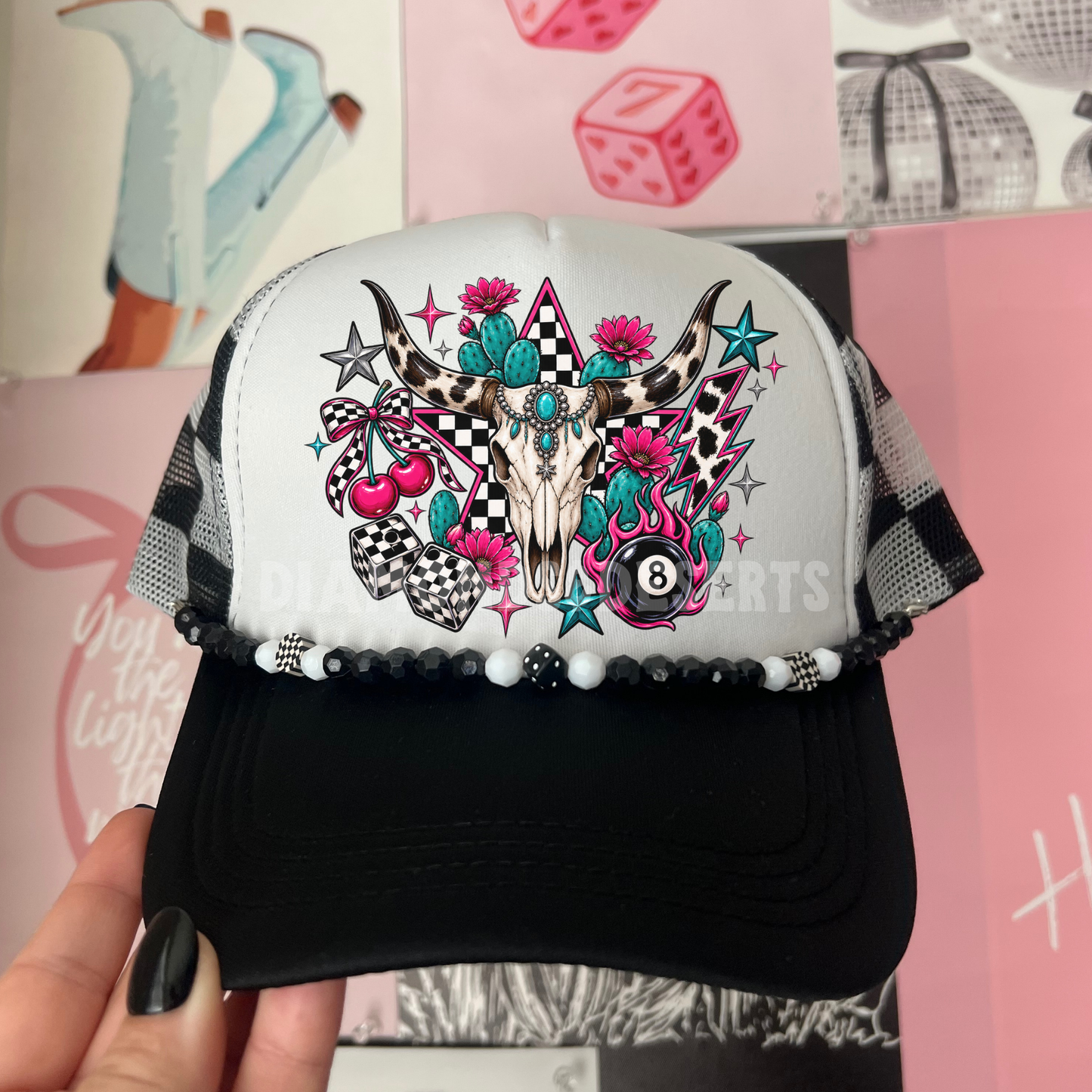 Bull Skull Hat DTF Transfer