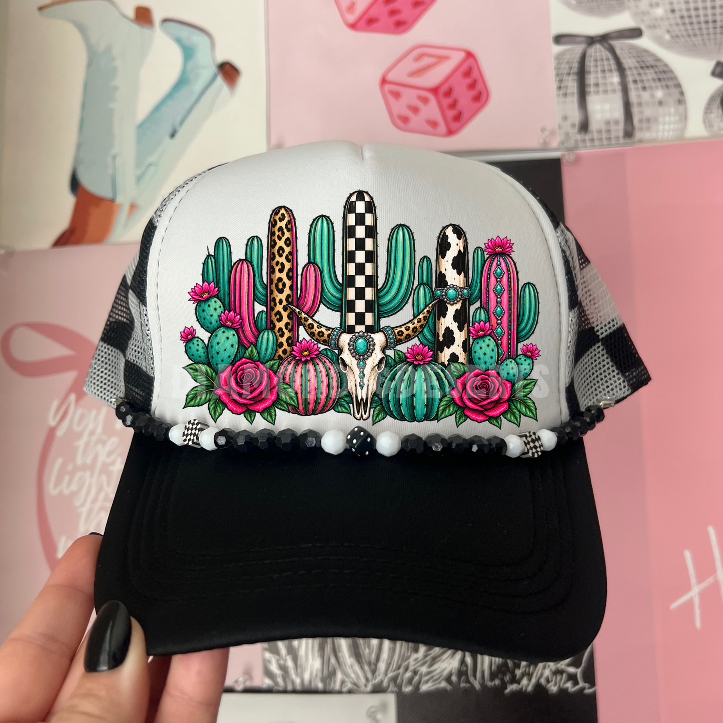 Cactus Skull Hat DTF Transfer