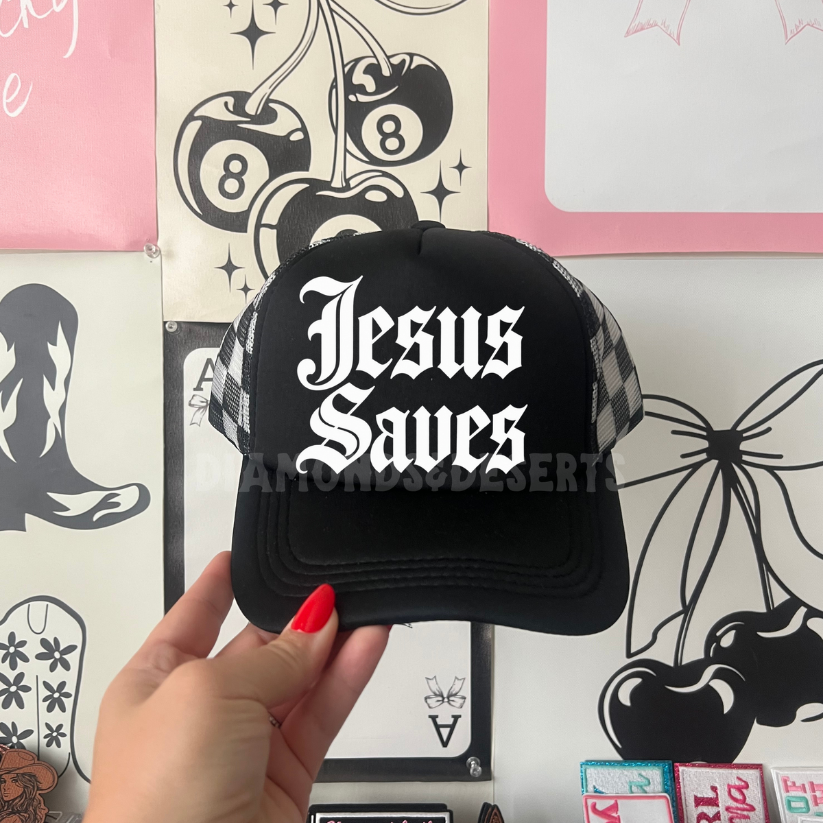 Jesus Saves Hat DTF Transfer