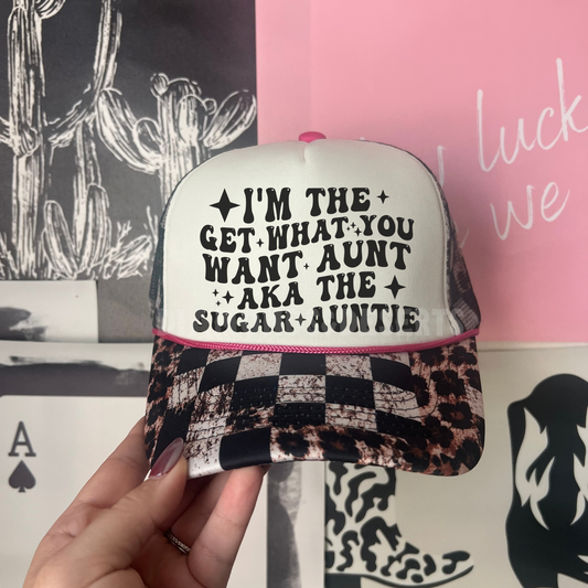 Sugar Auntie Hat DTF Transfer