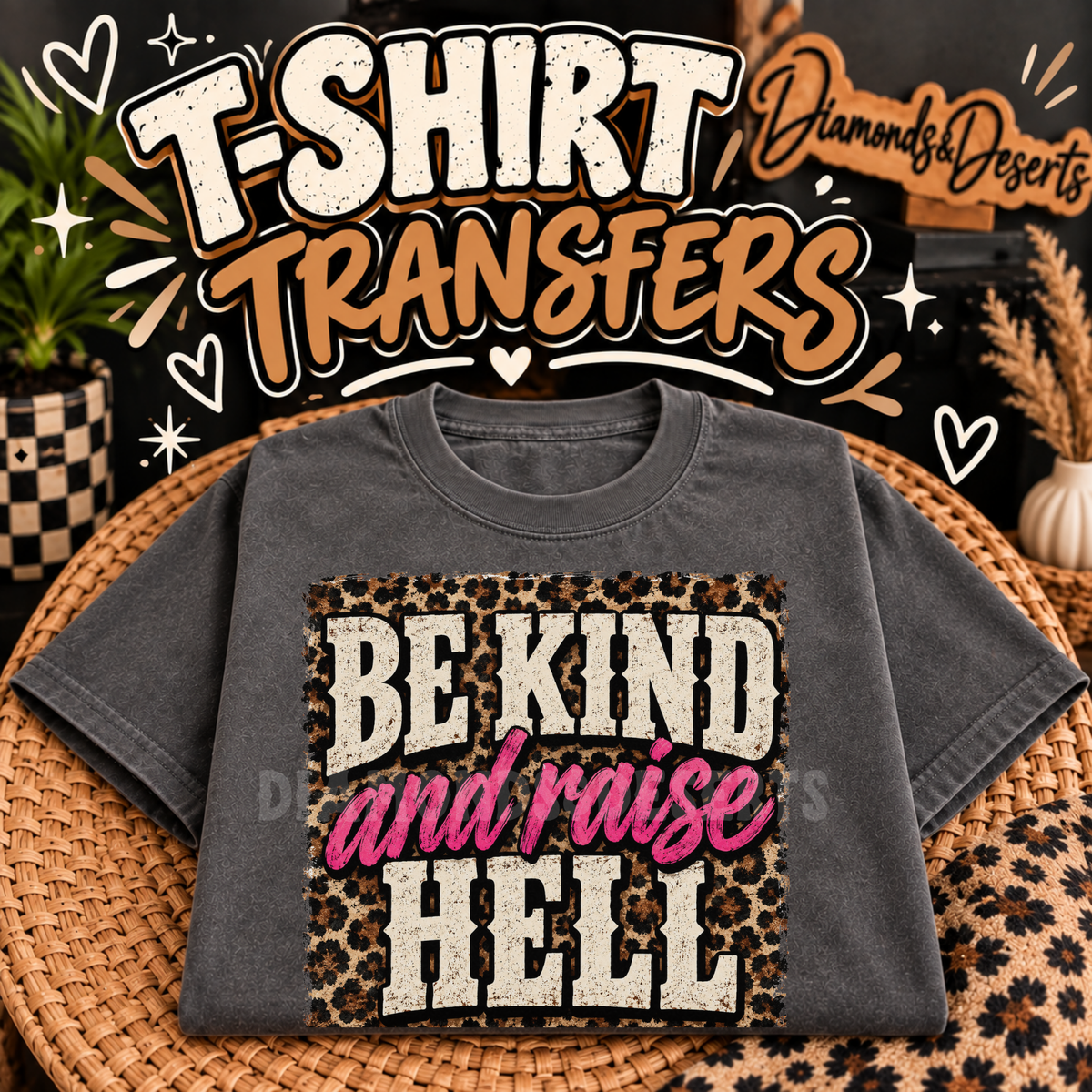 Be Kind And Raise Hell Shirt DTF Transfer