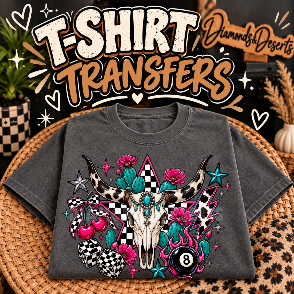 Bull Skull Shirt DTF Transfer
