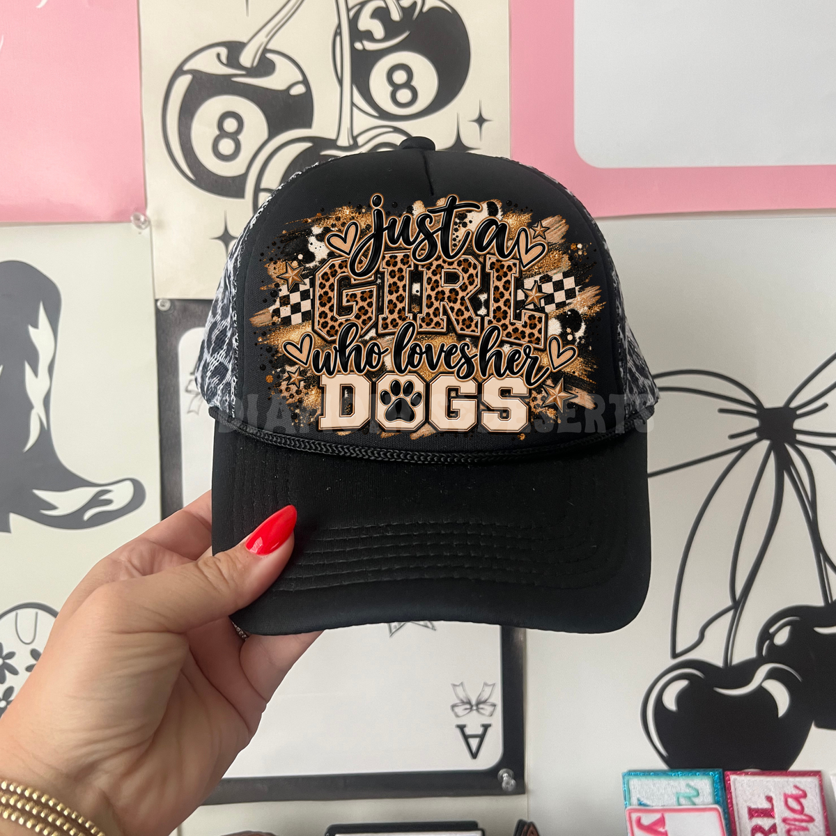 Just A Girl Who Loves Her Dogs Hat DTF Transfer