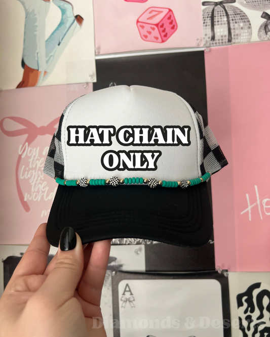 Turquoise & Checkered Trucker Hat Chain