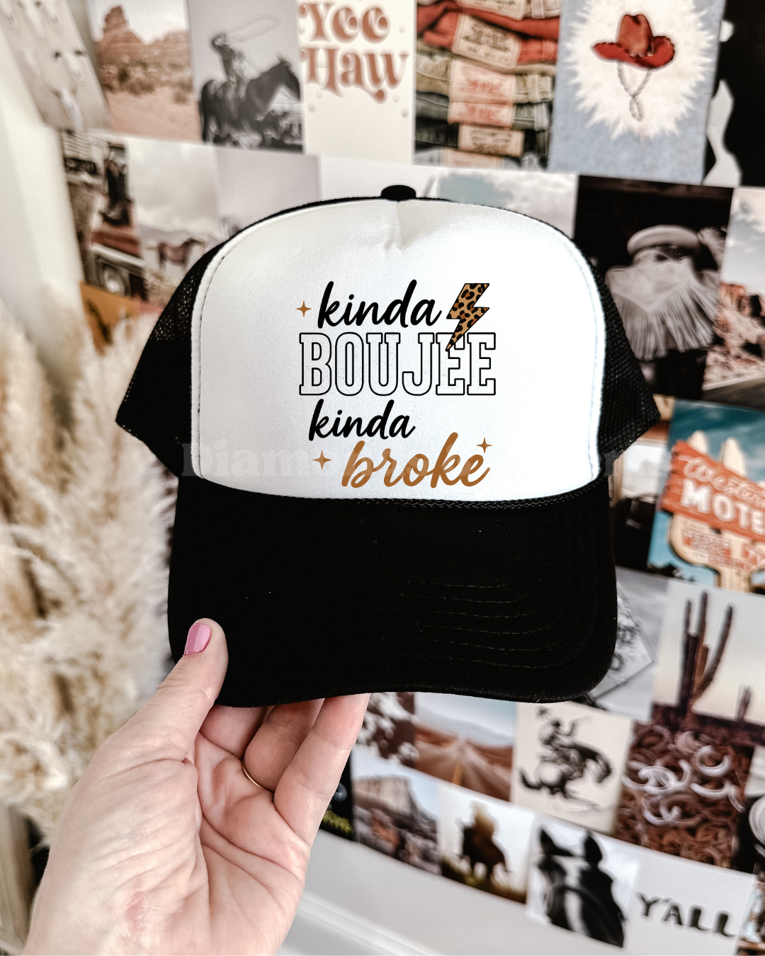 Kinda Bougie Kinda Broke Hat DTF Transfer
