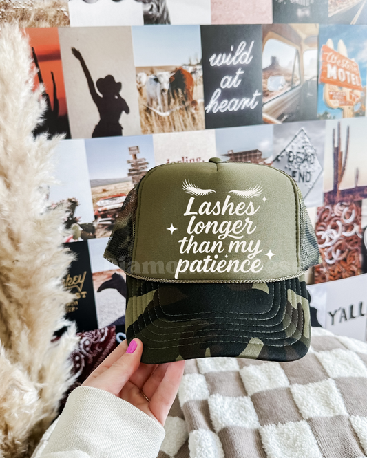 Lashes Longer Than My Patience Hat DTF Transfer