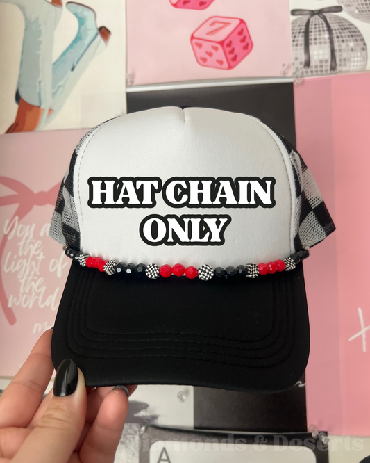 Red, Black, & Checkered Trucker Hat Chain