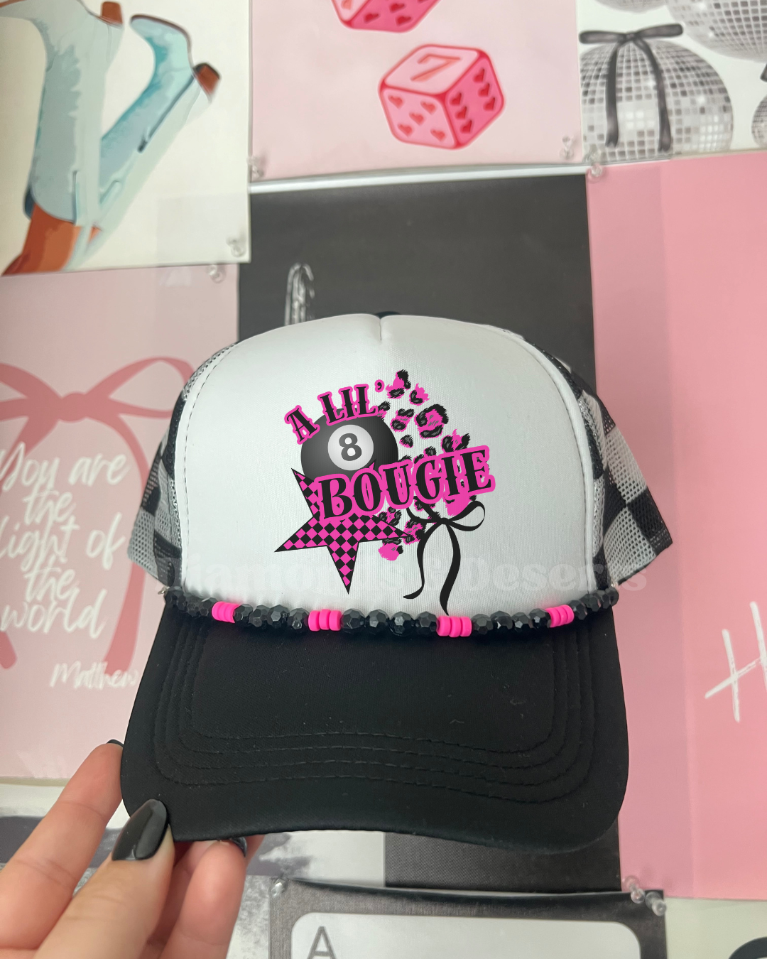 A Lil' Bougie Trucker Hat DTF Transfer