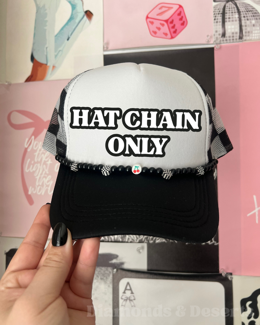 Cherry Checkered Trucker Hat Chain