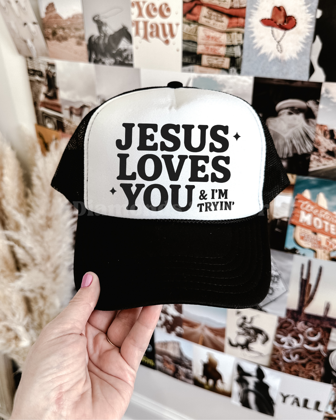 Jesus Loves You Hat DTF Transfer