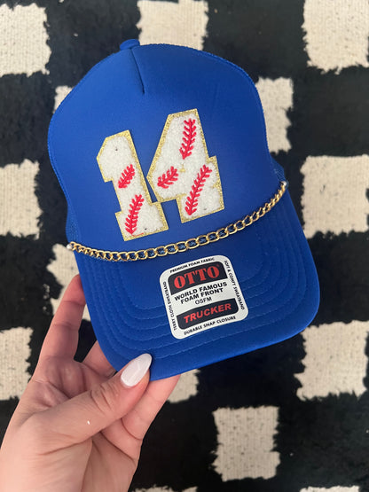 Baseball Number Trucker Hat