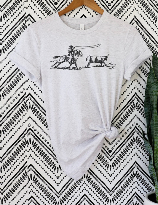 Ash Rancher Roper Graphic Tee, Western Tshirt