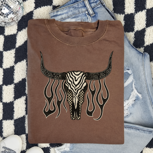 Bull Skull Graphic T-Shirt