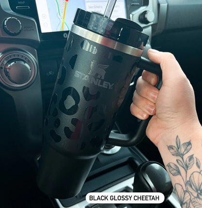 30oz. Stanley Vinyl Decal Cheetah Print Wrap | Cow Print Stanley Wrap | Cup Not Included