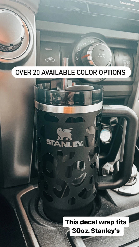 30oz. Stanley Vinyl Decal Cheetah Print Wrap | Cow Print Stanley Wrap | Cup Not Included