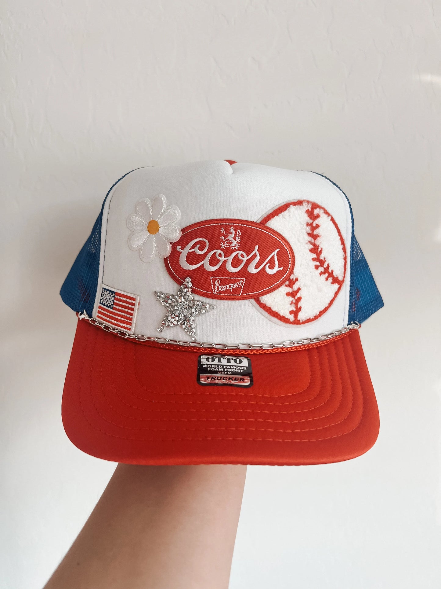 Baseball Trucker Patch Hat, Iron Patches, Trucker Hat, Spring Training Baseball Trucker Hat, Woman’s Trucker Hat, Womans Baseball Hat