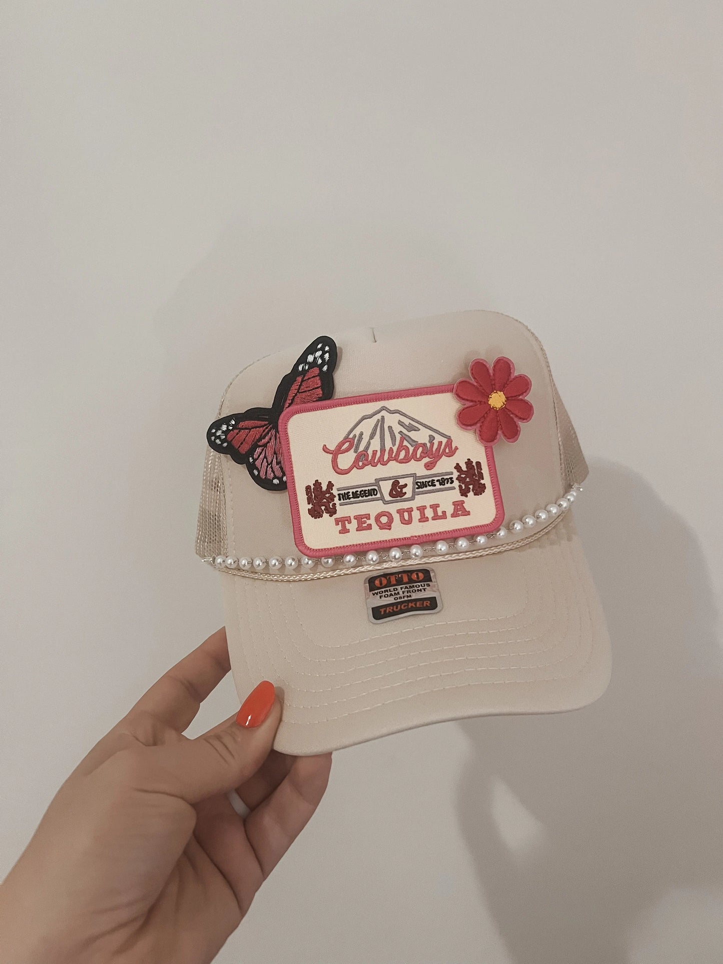 Cowboys & Tequila Trucker Patch Hat, Iron On Patches, Trucker Hat, Cowgirl Trucker Hat, Woman’s Trucker Hat, Camo Trucker Hat With Patches
