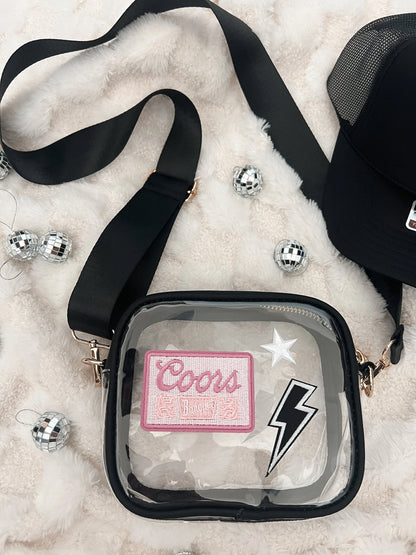 Clear Cross Body Concert Bag, Stadium Approved Purse, Patch Stadium Bag, Country Concert Bag
