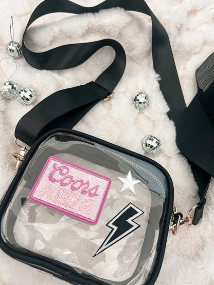 Clear Cross Body Concert Bag, Stadium Approved Purse, Patch Stadium Bag, Country Concert Bag