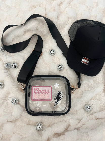 Clear Cross Body Concert Bag, Stadium Approved Purse, Patch Stadium Bag, Country Concert Bag