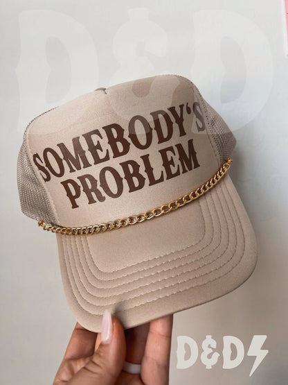 Somebody’s Problem Wallen Trucker Hat, Cowgirl Trucker Hat with charm chain, Country Concert Hat, Country Girl Hat, His And Hers Trucker Hat