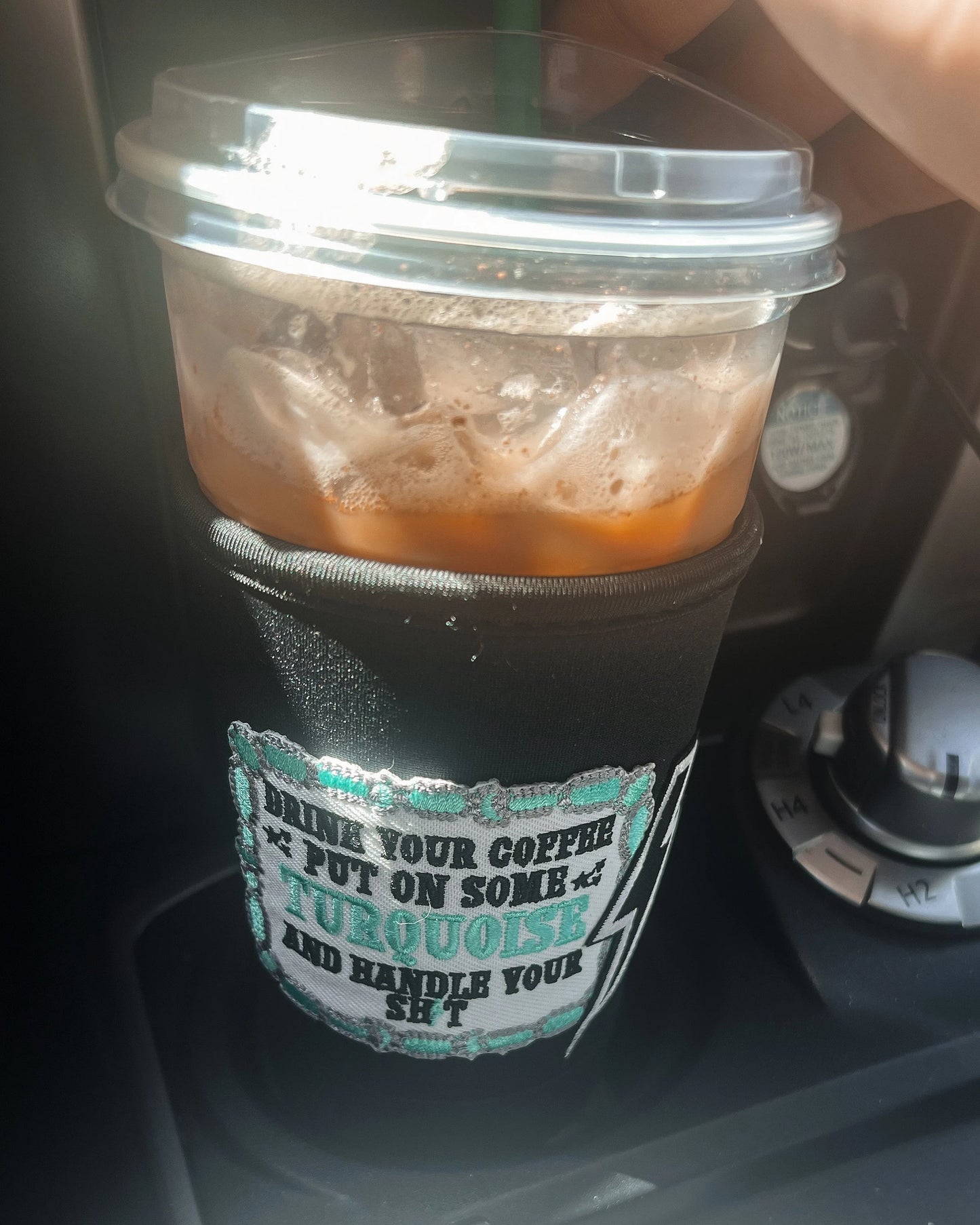 Iced Coffee Sleeve, Cowgirl Patch, Coffee Sleeve With Patches, Koozie With Patches