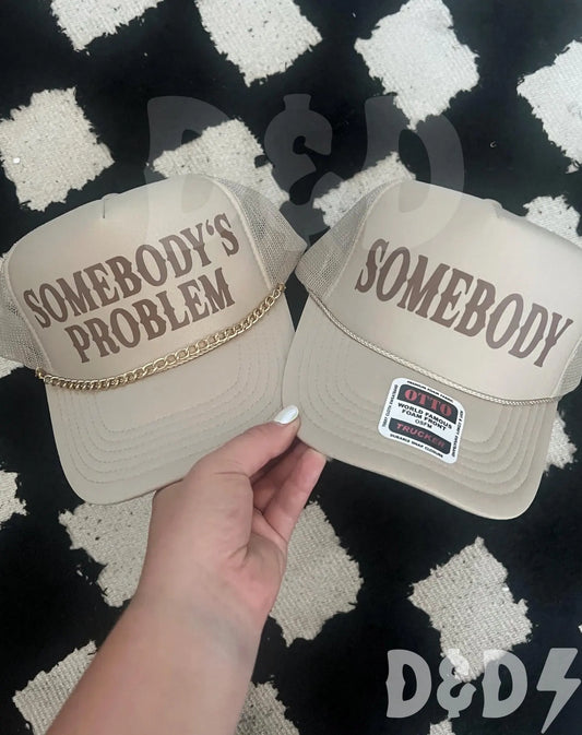 Somebody’s Problem Wallen Trucker Hat, Cowgirl Trucker Hat with charm chain, Country Concert Hat, Country Girl Hat, His And Hers Trucker Hat