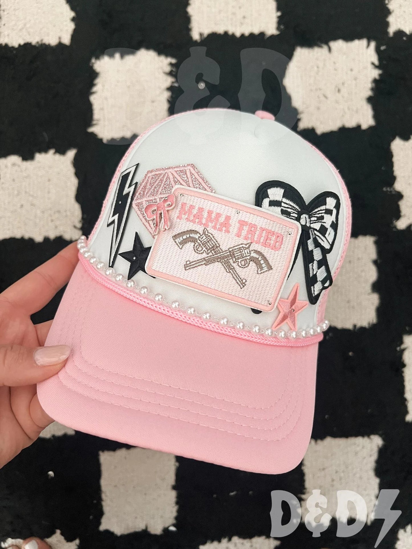 Mama Tried Trucker Patch Hat, Iron Patches, Trucker Hat, Cowgirl Trucker Hat, Woman’s Trucker Hat, Camo Trucker Hat With Patches