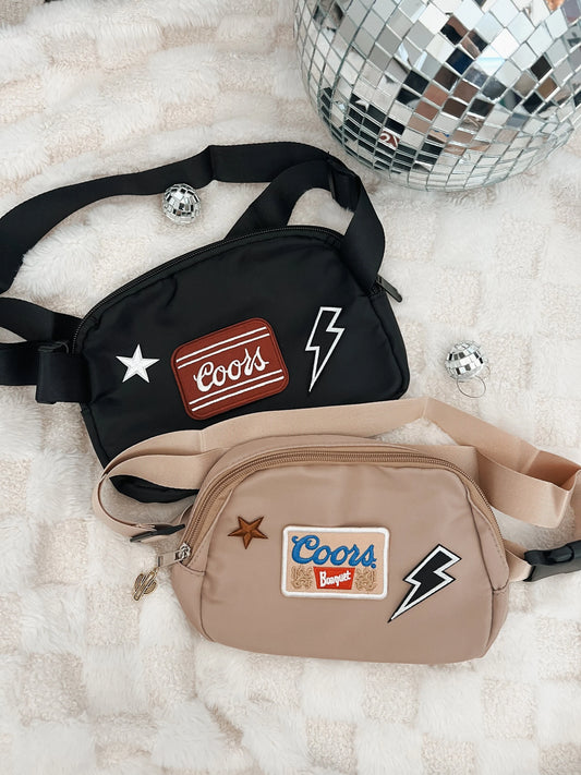 Coors Fanny Pack With Patches, Cross Body Concert Bag, Stadium Approved Purse, Patch Stadium Bag, Country Concert Bag