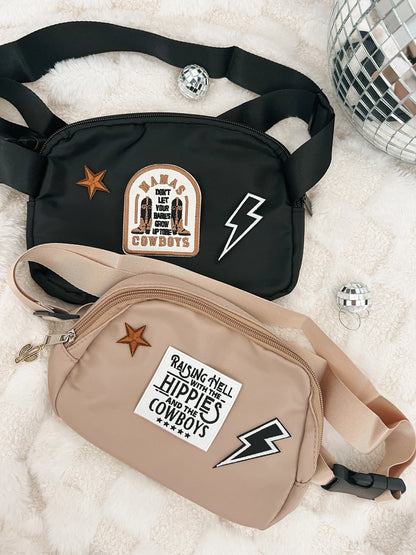 Fanny Pack With Patches, Cross Body Concert Bag, Stadium Approved Purse, Patch Stadium Bag, Country Concert Bag