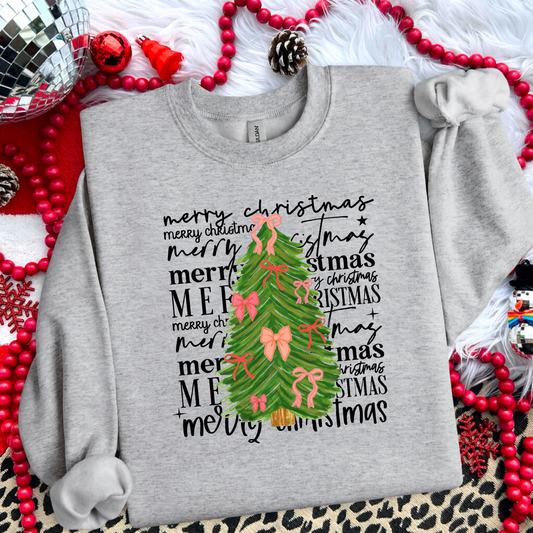 Merry Christmas Tree Graphic T-Shirt